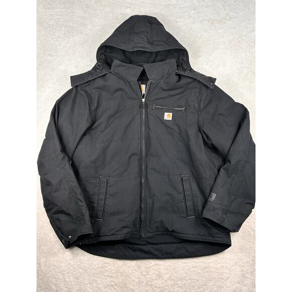 Carhartt Jacket Mens Sz 2XLT Black Livingston Quick Duck 101441 001 Thinsulate - Picture 1 of 11
